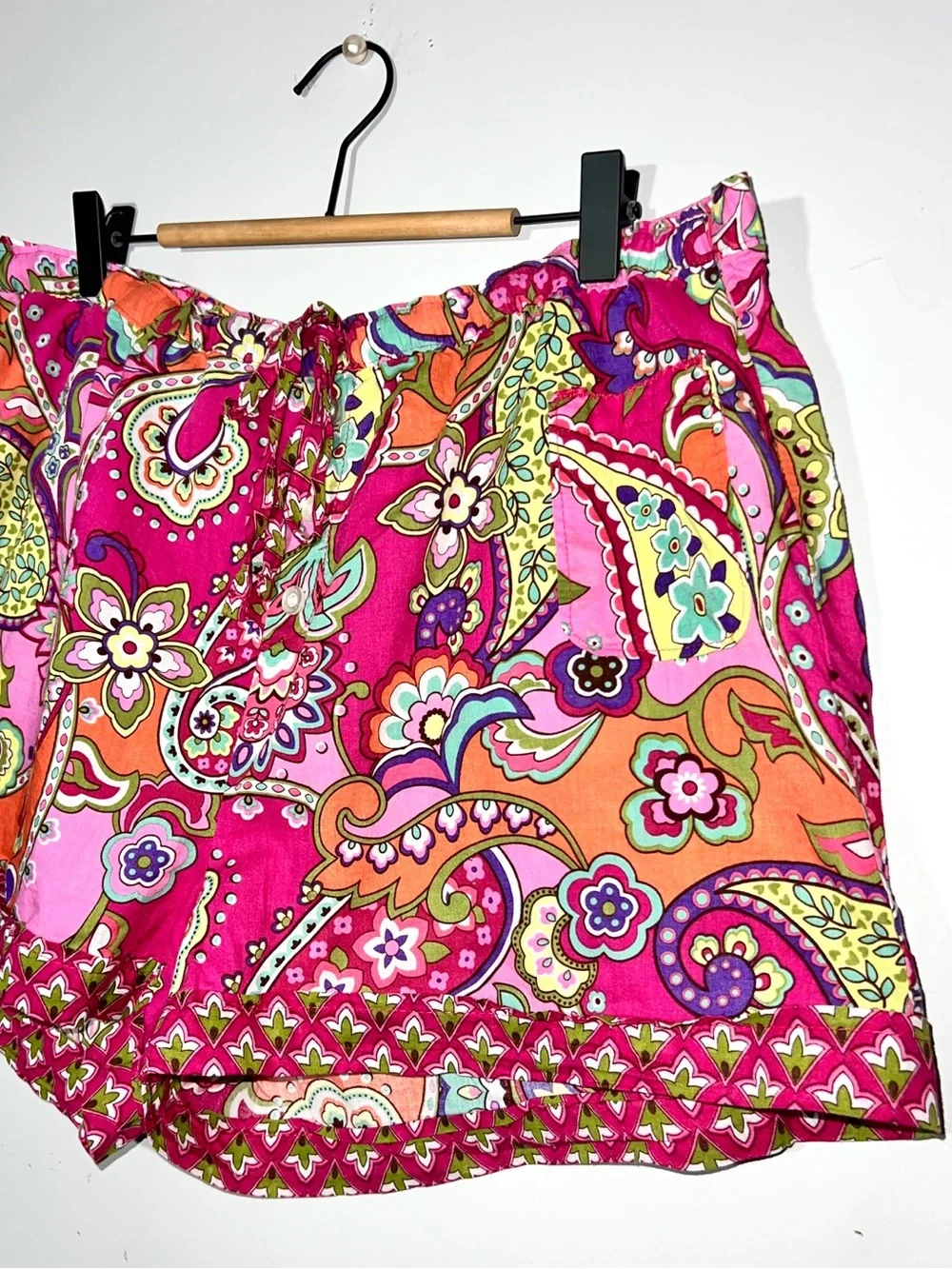 Vera Bradley Paisley Floral Pink Pajama Lounge Shorts XL
